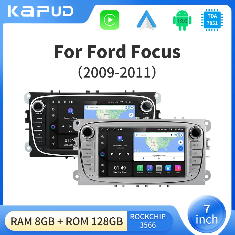 Kapud ڵ Ƽ̵ ÷̾,  Ŀ 2 Mk2 Mk3 S-max 2004-2011 ī÷, GPS ׺̼, BT Wifi, ȵ̵ 12, ׷ 